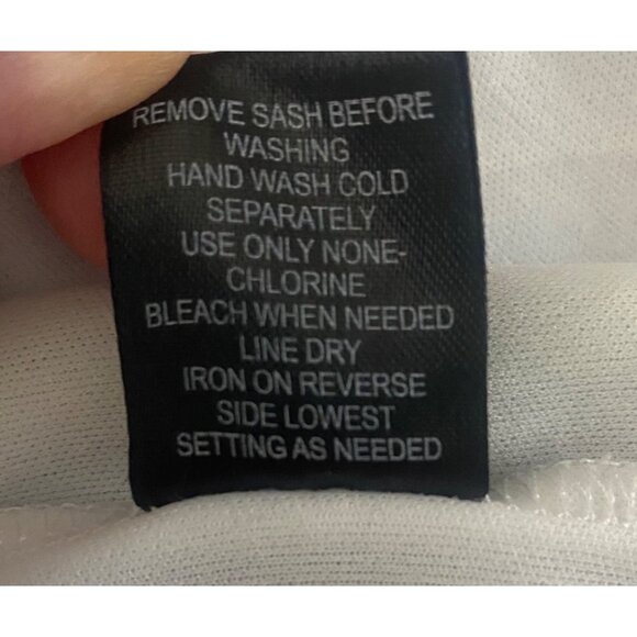 Striped V-Neck Tie-Back Romper Size S Flutter Sleeves Waist Sash - Picture 6 of 9